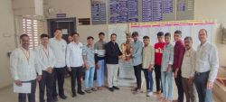 Shahaji College players won the runner up position in the state level school floorball competition