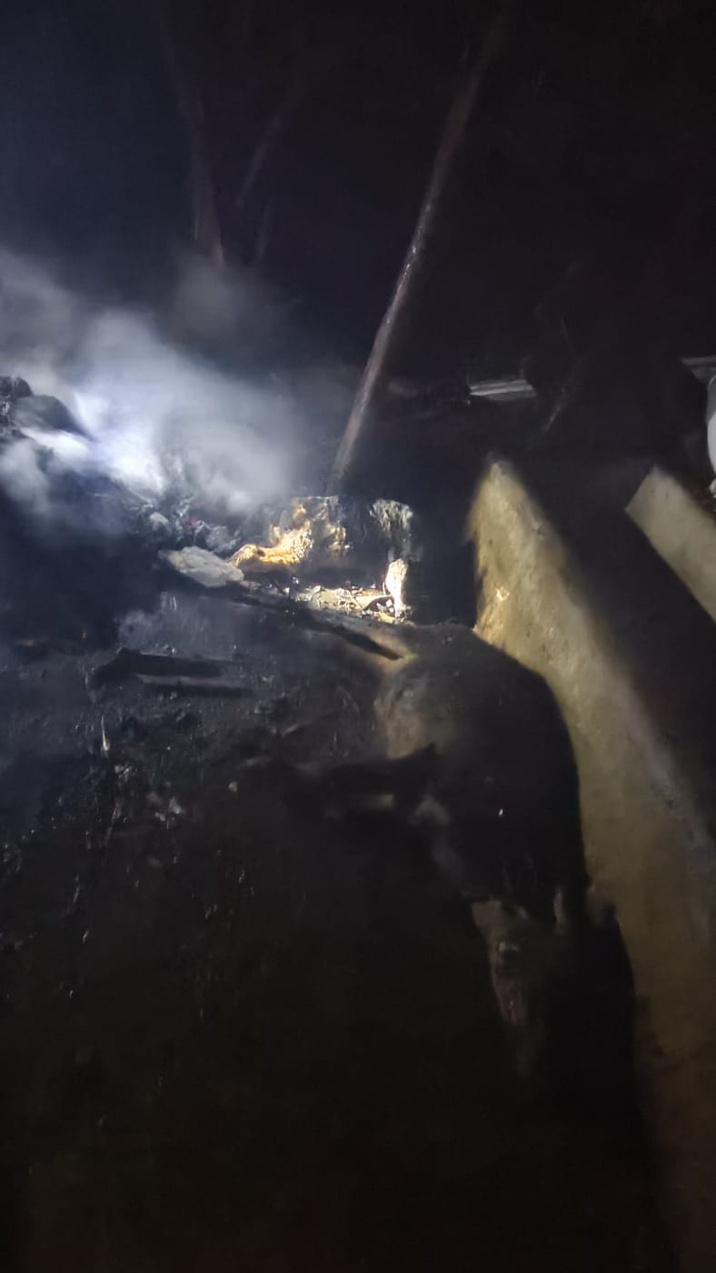 Massive fire at a buffalo shed in Khadkewada