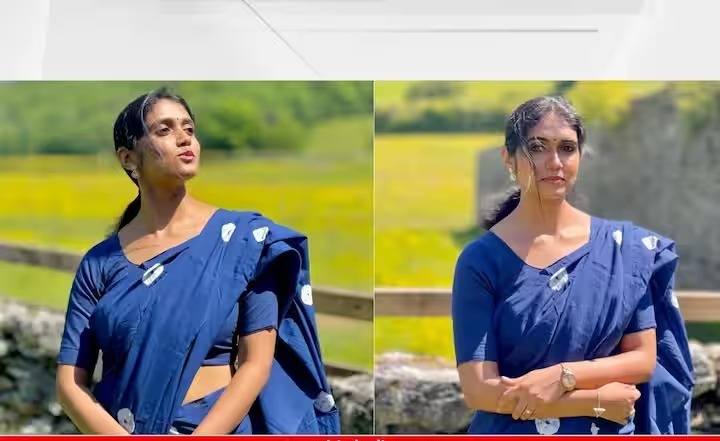 Rinku Rajgurus amazing look in blue saree went viral