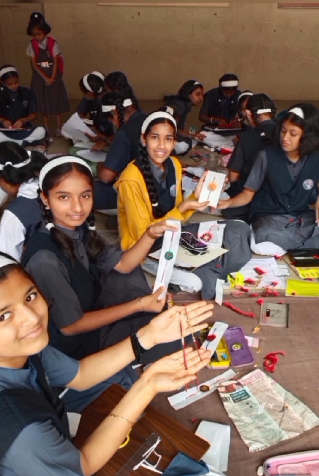 Rakhi making workshop at Private High School Kolhapur