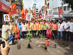 Shiv Sena stages a unique protest by planting trees