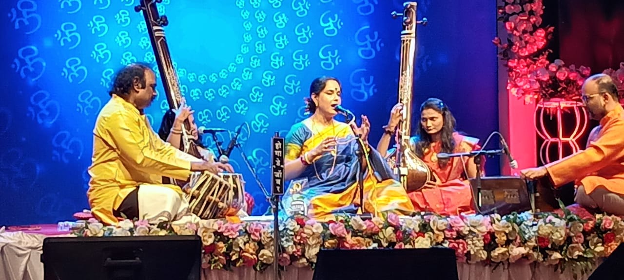 Vocals by Rahul Deshpande Indrani Mukherjee Music festival colorful with harmonium juggling