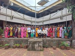 Students did school work at Korgaonkar High School