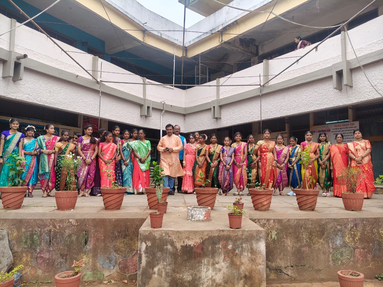 Students in traditional attire