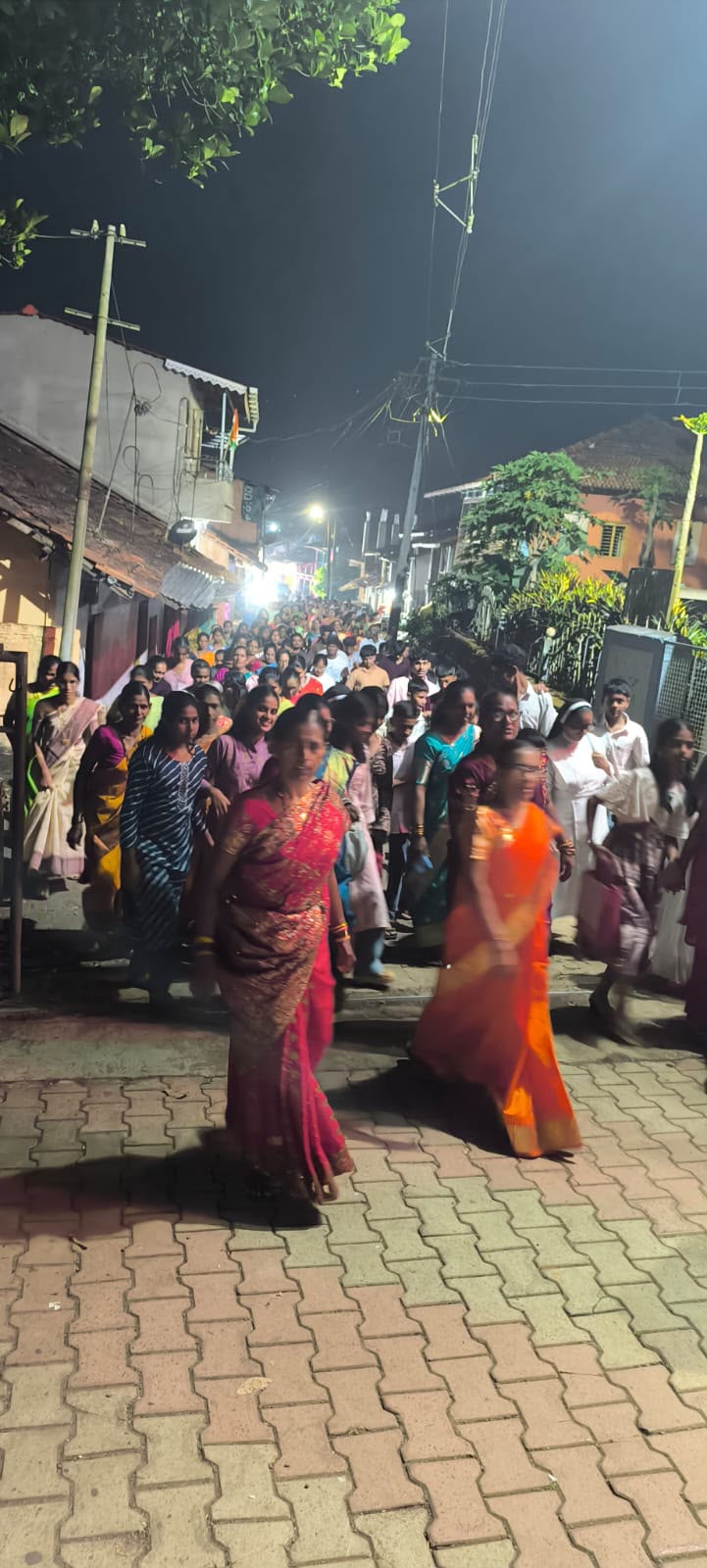 The procession of Mother Mary at Rosary Church
