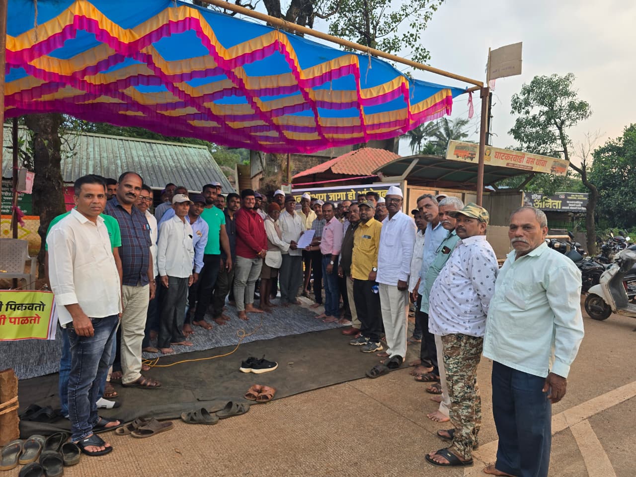 The protest has been temporarily suspended