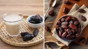 Consumption of milk and dates