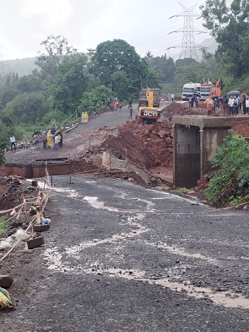 Bridge washed away in Patan taluka