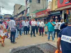 Use of Insta Road Patcher to fill potholes