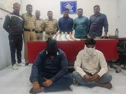 A case has been registered by the Lakshmipuri police against two people who were illegally carrying weapons